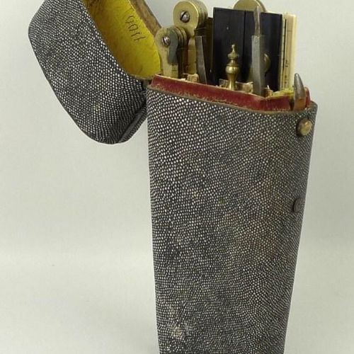 Shagreen Cased Draughtmans or Navigators Drawing Set