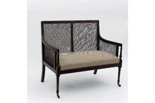 George III Mahogany Two Seater Bergere Sofa