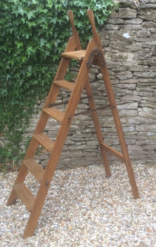 Pitch Pine Library/step Ladders