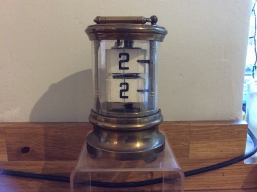 Antique Brass Flip Ticket Clock