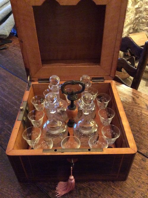 French Inlaid Decanter Box