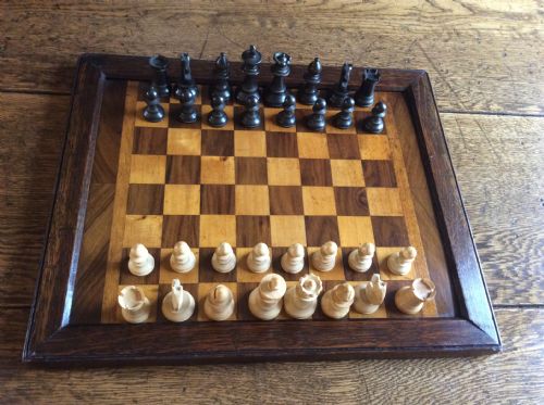 Victorian Boxwood and Kingwood Chess Board