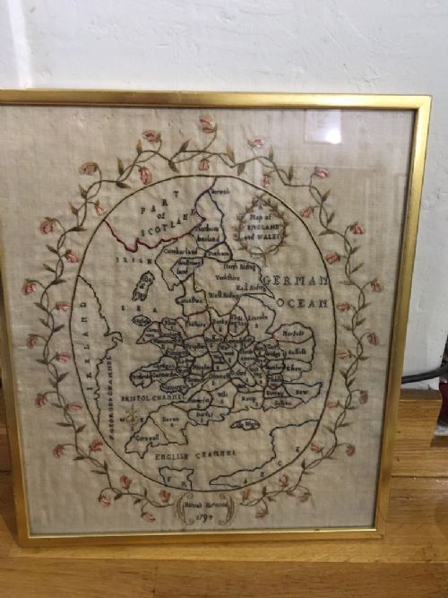 18th Century Sampler by Hannah Harwood 1794