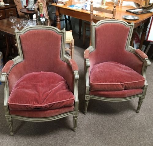 Pair of French Upholstered Armchairs
