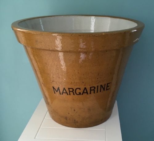 Large Stoneware Margarine Pail