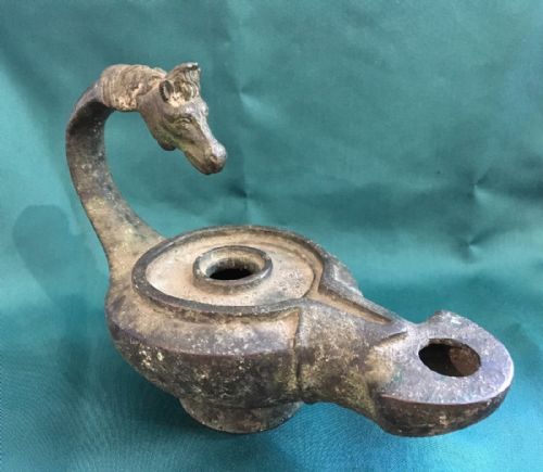 Roman Bronze Oil Lamp