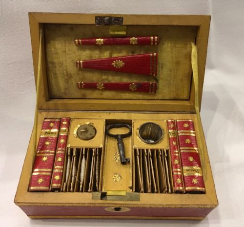 Regency Rare Child's Red Leather Sewing Box