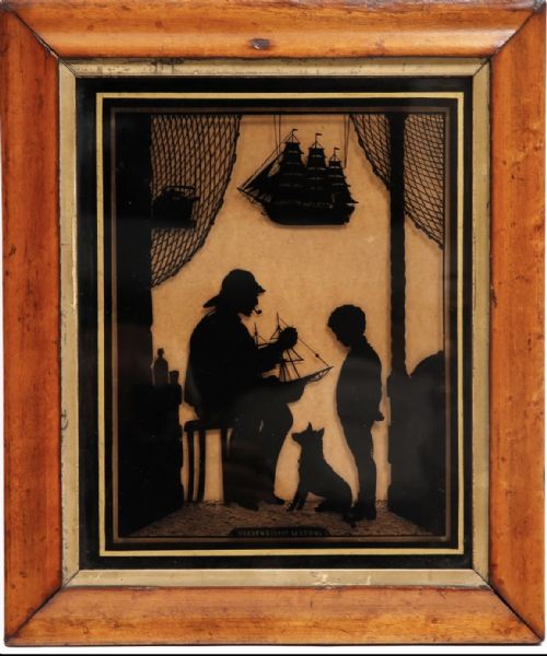 Early 19th Century Silhouettte 'Nelson's First Lesson'