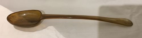 Large 18th Century Rat-tail Horn Spoon