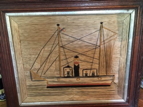Primitive Sailors Wool Work Picture