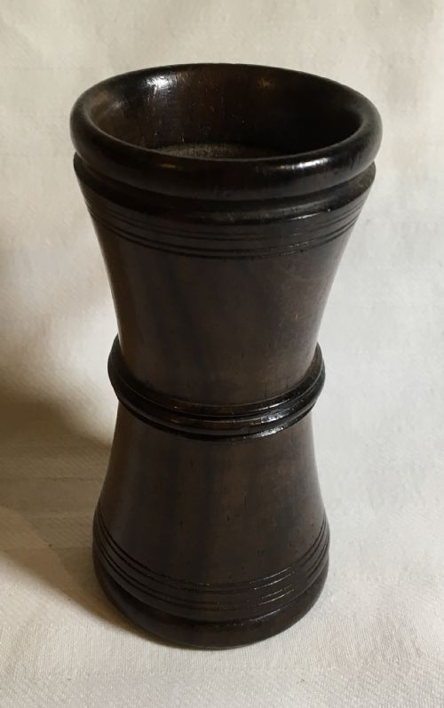 19thc Antique Treen Rosewood Dice Shaker