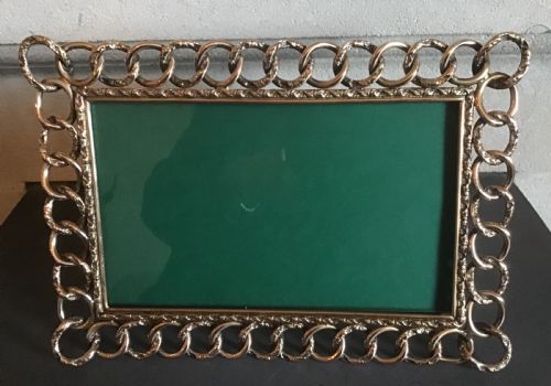 Large Landscape Victorian Brass Chain Link Photograph Frame