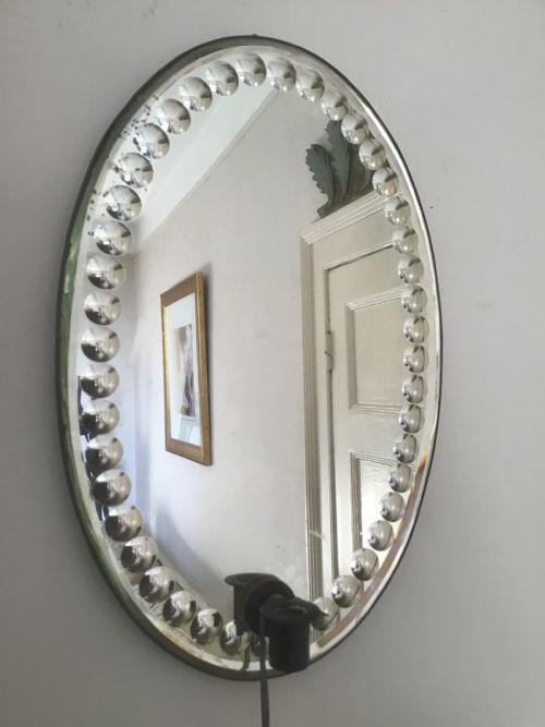 Antique French Mirror with Candle Sconce