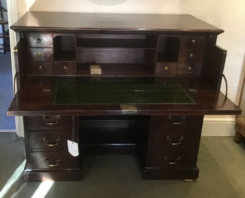 George III Cuban Mahogany Secretaire Kneehole Desk
