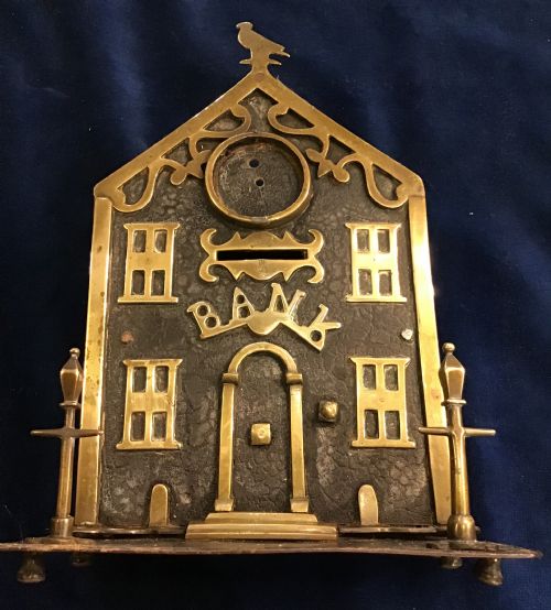 Victorian Brass and Iron Money Bank
