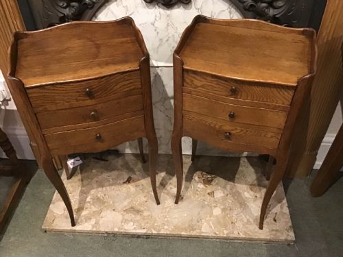 Pair of French Oak Bedside Tables