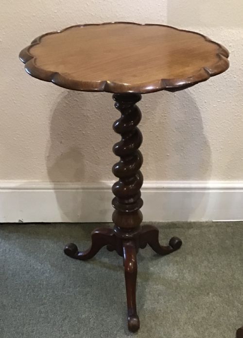 Mahogany Tripod Table with Barley Twist Column