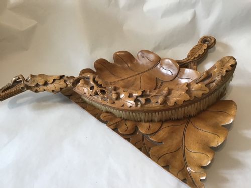 Treen Crumb Tray and Brush