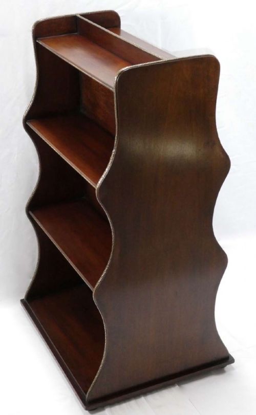 Mahogany Double Waterfall Bookcase