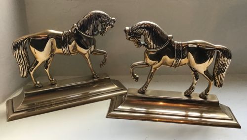 Pair of Victorian Brass Horse Ornaments