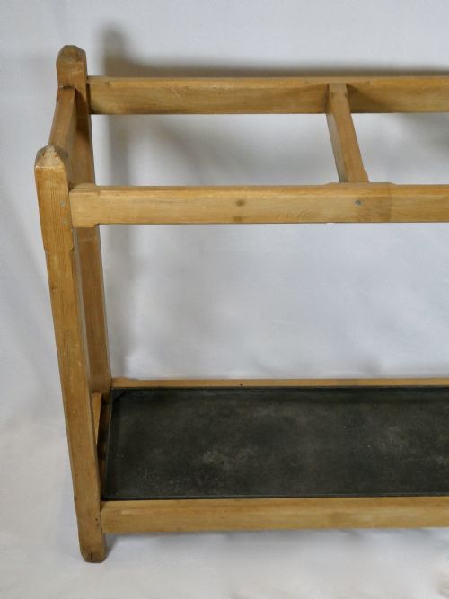 ANTIQUE COUNTRY HOUSE PINE DOUBLE STICK STAND - ADDITIONAL PHOTO 3