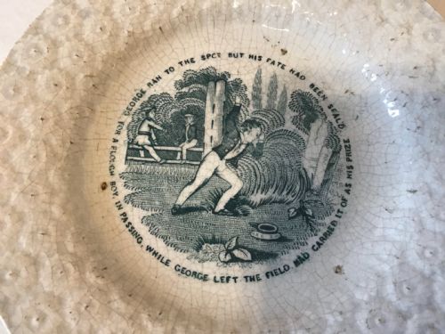 VICTORIAN CHILDS NURSERY TRANSFER PEARLWARE PLATE GEORGE - ADDITIONAL PHOTO 2