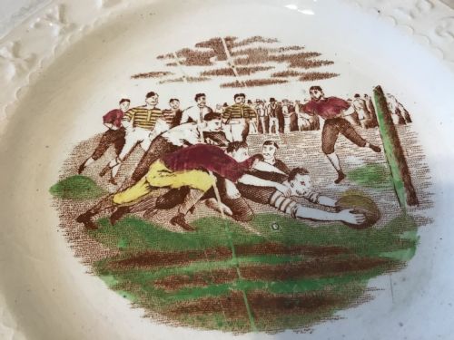 RARE EARLY NURSERY ALPHABET PLATE RUGBY C1800 - ADDITIONAL PHOTO 3