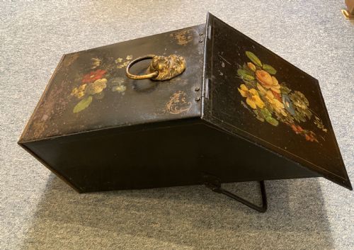 victorian toleware coal bin - CATEGORY: ANTIQUE FIREPLACES - DATED VICTORIAN