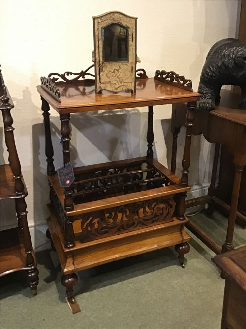VICTORIAN WALNUT CANTERBURY - ADDITIONAL PHOTO 5