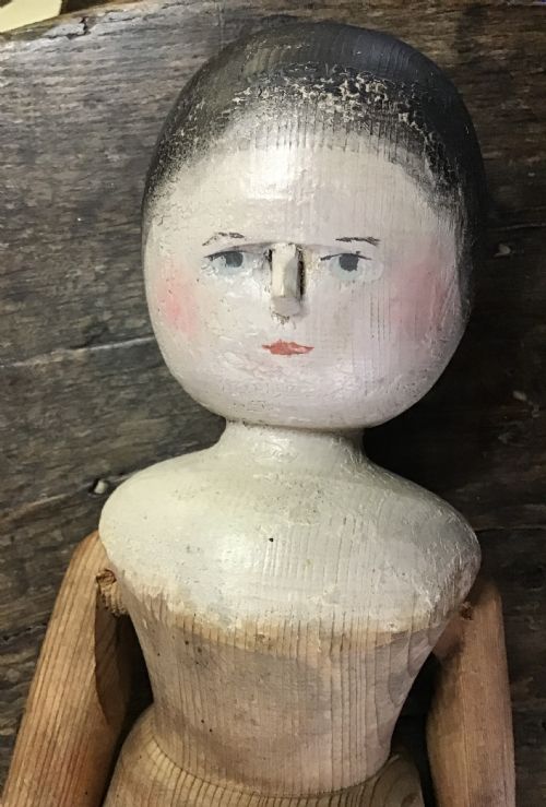 FOLK ART GERMAN PEG DOLL - ADDITIONAL PHOTO 4