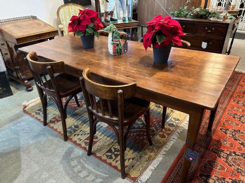 ANTIQUE FRENCH CHERRY FARMHOUSE TABLE - ADDITIONAL PHOTO 6