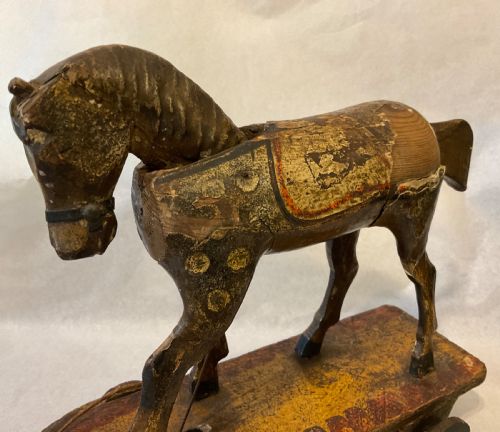19TH CENTURY PULL ALONG TOY HORSE - ADDITIONAL PHOTO 1