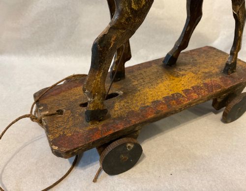 19TH CENTURY PULL ALONG TOY HORSE - ADDITIONAL PHOTO 3