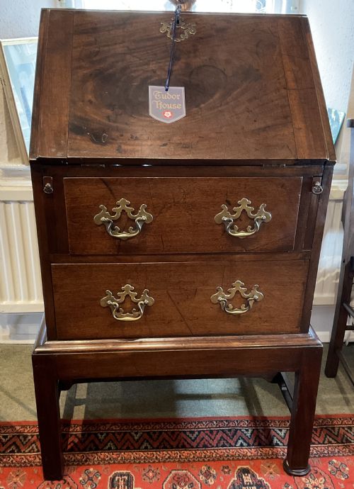 mahogany bureau on stand - CATEGORY: ANTIQUE BUREAU - DATED VICTORIAN