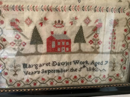 PAIR OF SAMPLERS BY THE DAVIES SISTERS CARMARTHEN 1842 - ADDITIONAL PHOTO 2