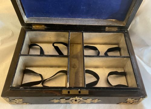 VICTORIAN COROMANDEL AND BRASS CARDGAMES BOX - ADDITIONAL PHOTO 4