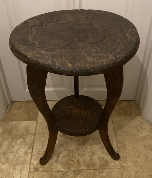 a japanese carved side table retailed by liberty co - CATEGORY: ANTIQUE TABLES - DATED 19TH CENTURY