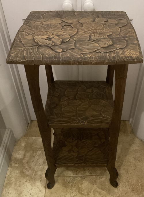 japanese carved side table retailed by liberty co - CATEGORY: ANTIQUE FURNITURE - DATED 19TH CENTURY