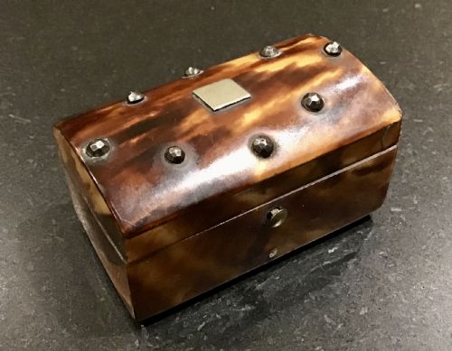 miniature regency period tortoiseshell casket - CATEGORY: ANTIQUE BOXES - DATED REGENCY