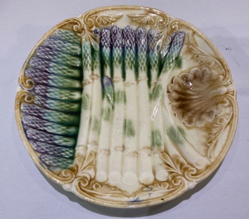 FRENCH ASPARAGUS MAJOLICA SERVICE 7PCS - ADDITIONAL PHOTO 3