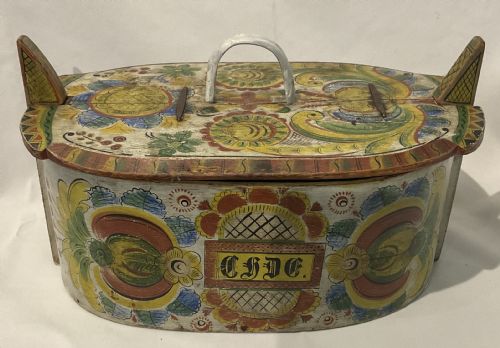 norwegian os tine box - CATEGORY: ANTIQUE BOXES - DATED 19TH CENTURY