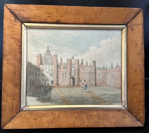19th century watercolour of hampton court palace - CATEGORY: ANTIQUE ART - DATED 19TH CENTURY
