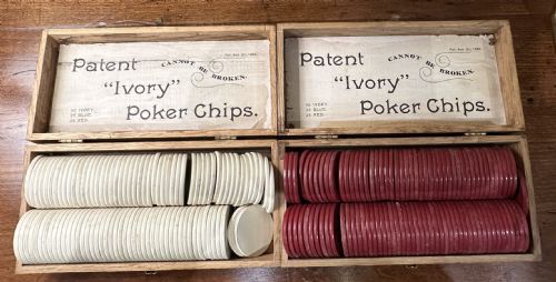 antique poker chips - CATEGORY: ANTIQUE MISCELLANEOUS - DATED 19TH CENTURY