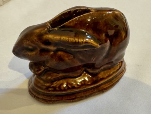 FRENCH TREACLE GLAZE RABBIT MONEY BOX - ADDITIONAL PHOTO 2