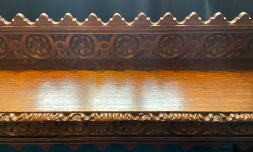 19TH CENTURY OAK HALL BENCH - ADDITIONAL PHOTO 2