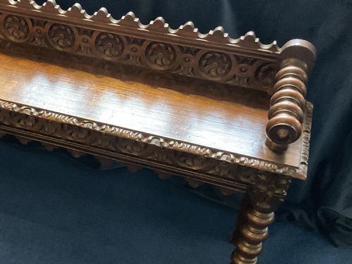 19TH CENTURY OAK HALL BENCH - ADDITIONAL PHOTO 4