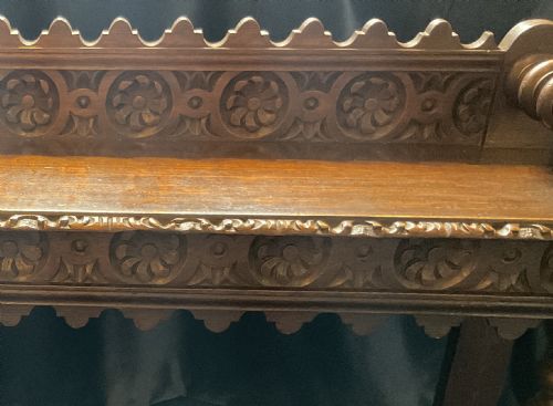 19TH CENTURY OAK HALL BENCH - ADDITIONAL PHOTO 6