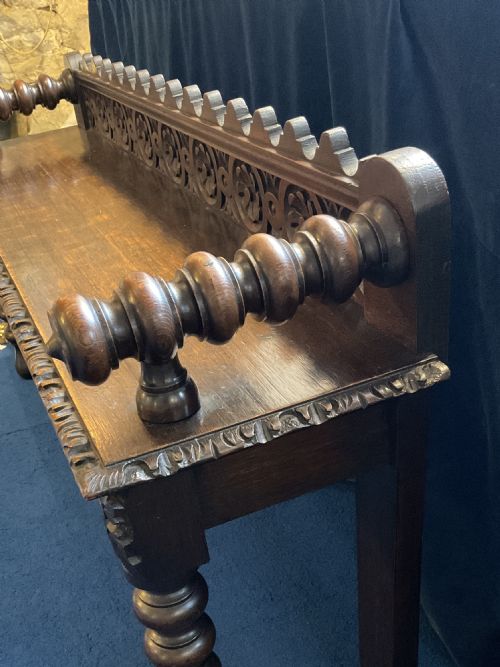 19TH CENTURY OAK HALL BENCH - ADDITIONAL PHOTO 7