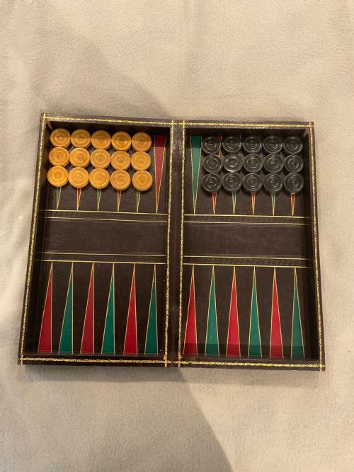 LEATHER BOUND FAUX BOOK GAMES BOARD