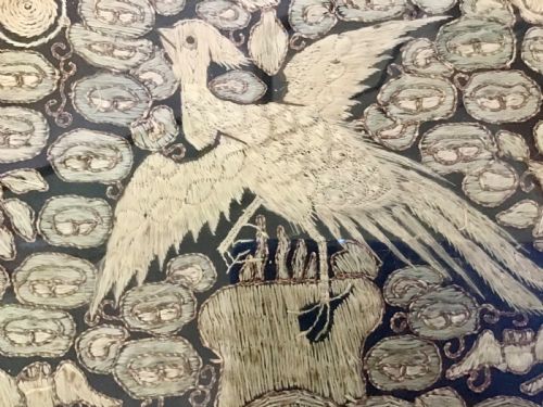 ANTIQUE FRAMED CHINESE SILK RANK BADGE - ADDITIONAL PHOTO 1